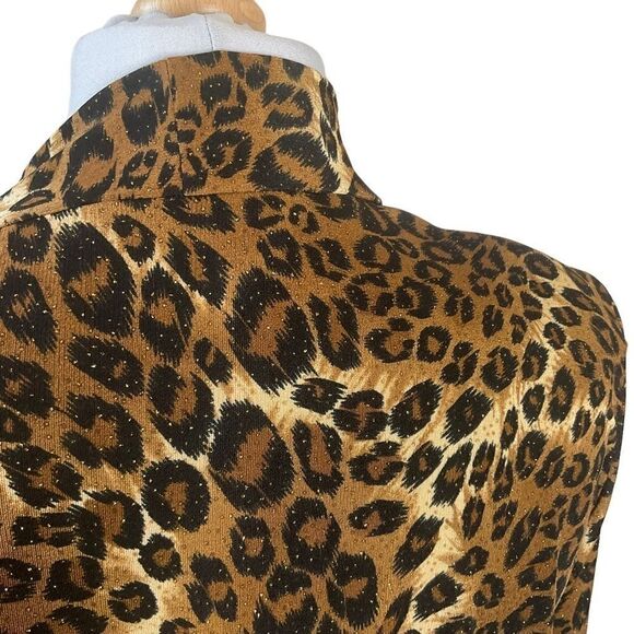 JOSTAR Open Front Lightweight Jacket Short Sleeve Animal Print Size L - Picture 8 of 14